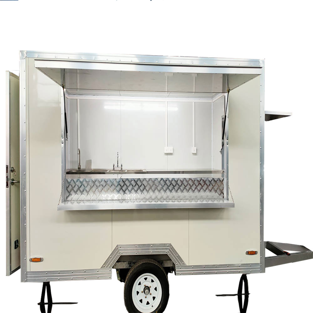 3m (10Ft) White Square Food Trailer
