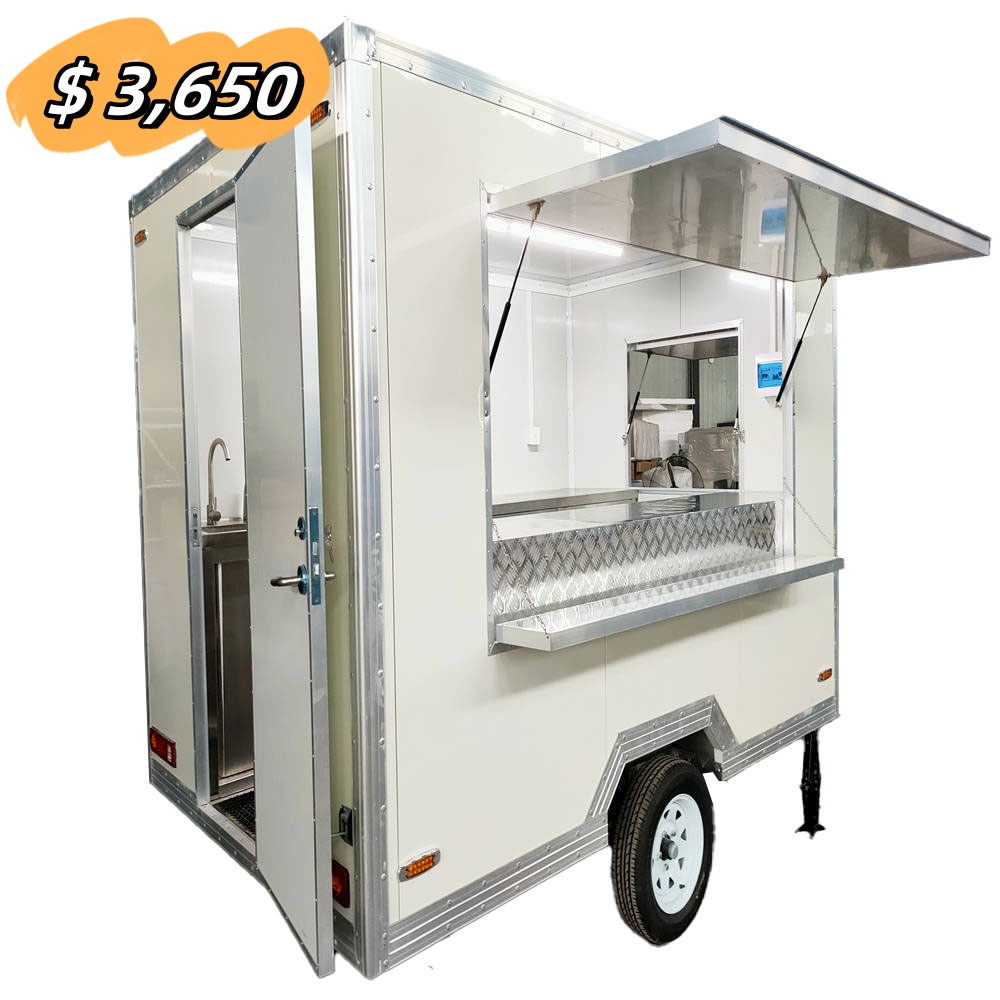 3m (10Ft) White Square Food Trailer