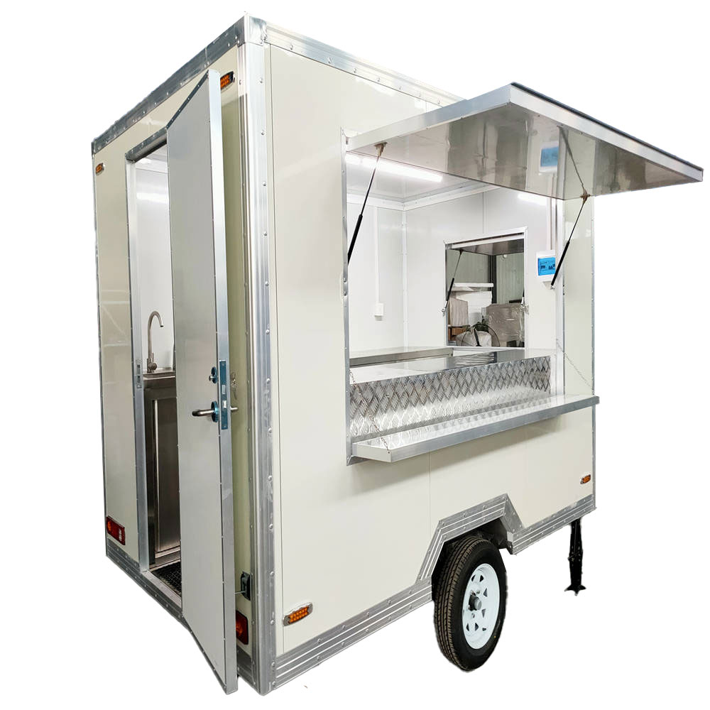 3m (10Ft) White Square Food Trailer