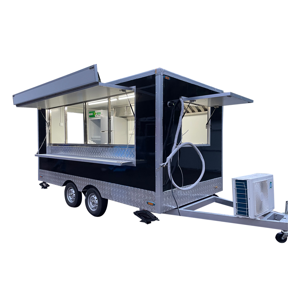 4m （13ft）Squqre black food trailer