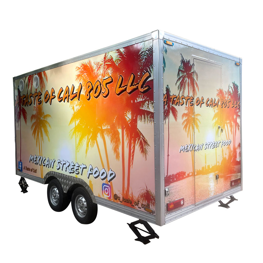 4m （13ft）Squqre maple leaf sticker food trailer