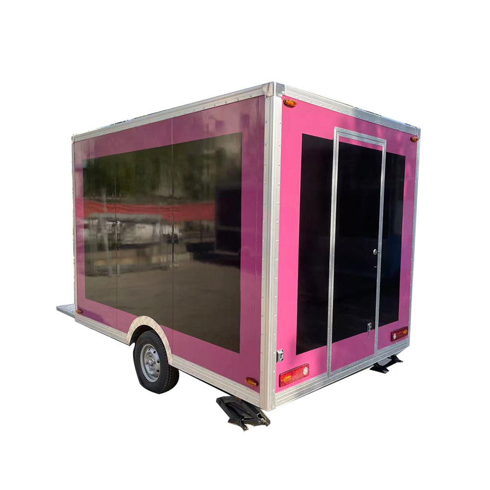 3m（10ft）Squqre pink,black food trailer