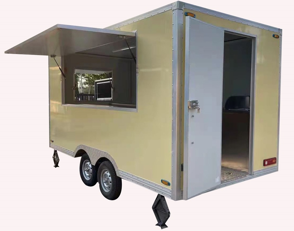 4m（13ft）Squqre yellow food trailer