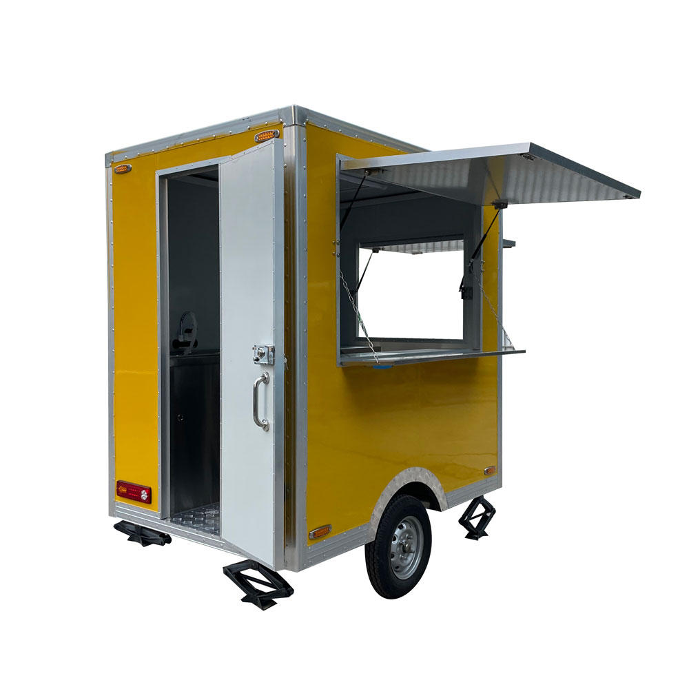 2.1m（7ft） Yellow square food trailer