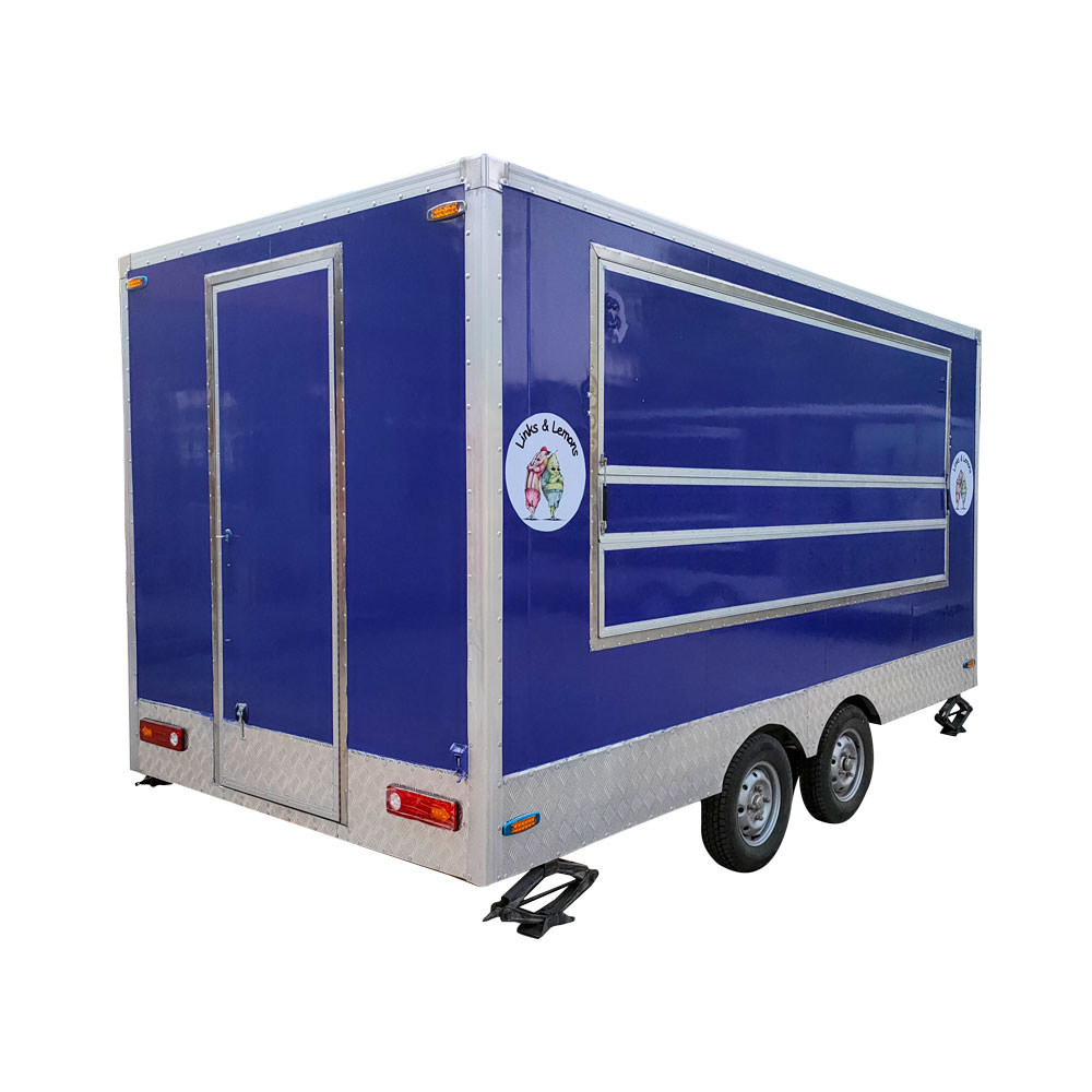 4m（13ft） Squqre blue food trailer