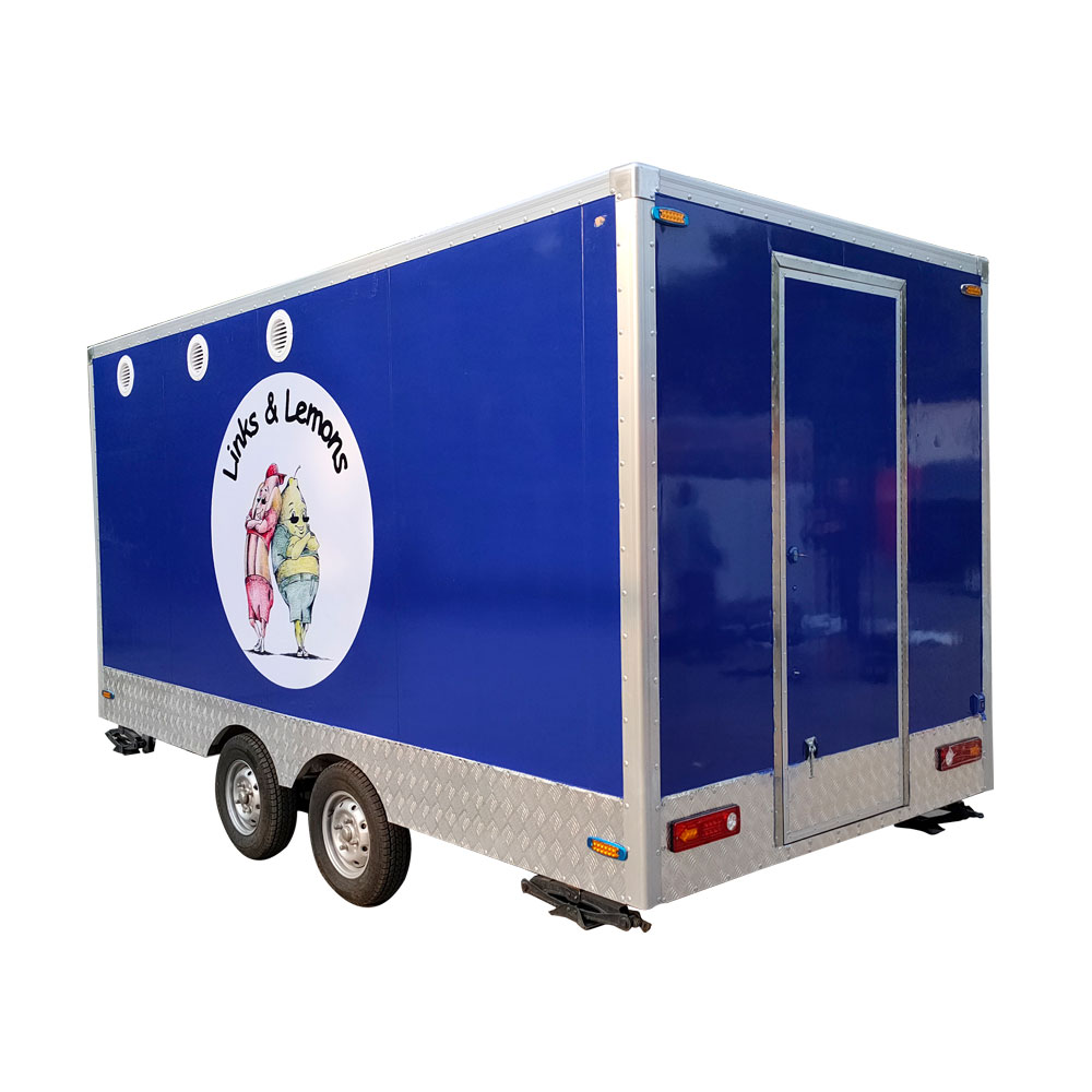 4m（13ft） Squqre blue food trailer