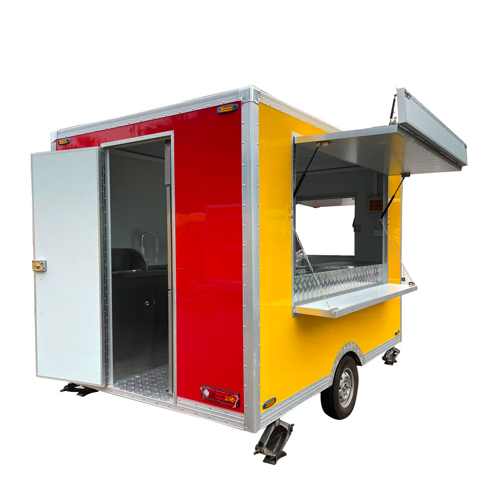 3m（10ft）Red&yellow  square food trailer