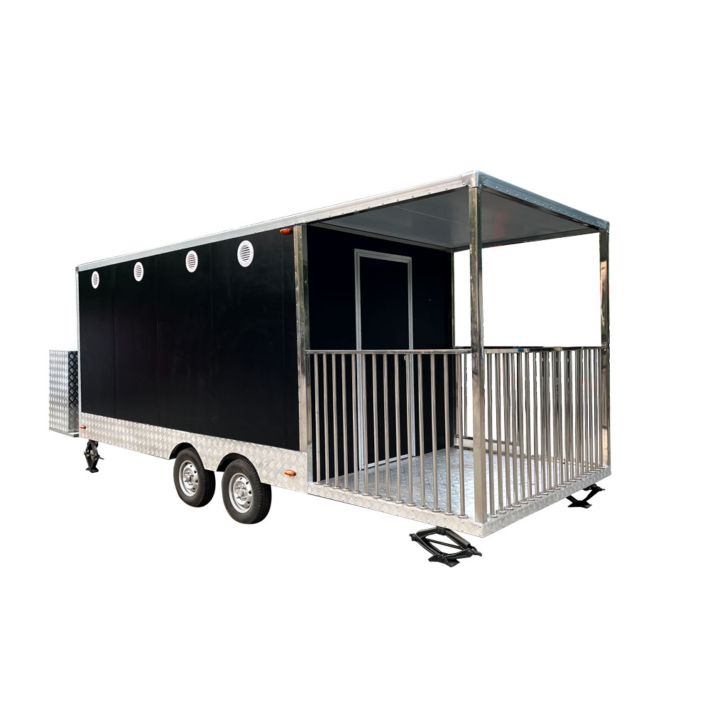 5.5m (18ft）Square Shape Food Trailer with Porch