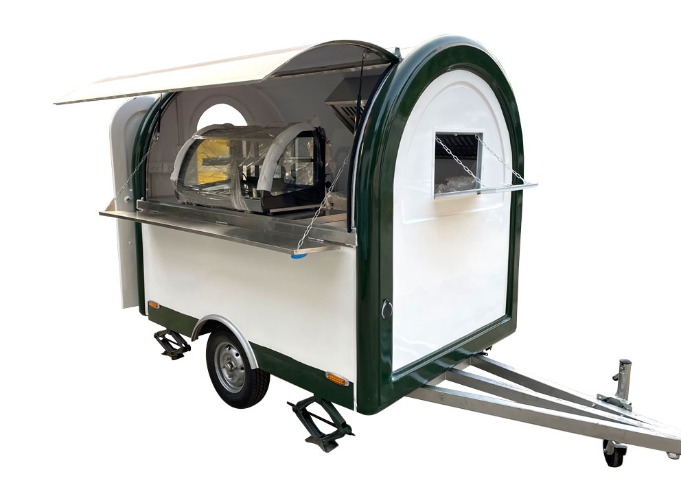 2.1m（7ft）Round white and green food trailer