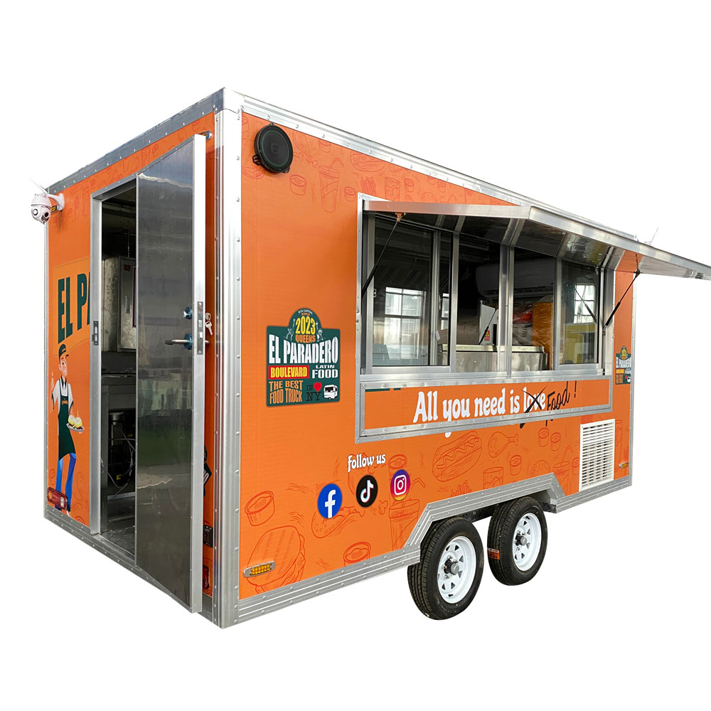 4m (13Ft) White Square Food Trailer