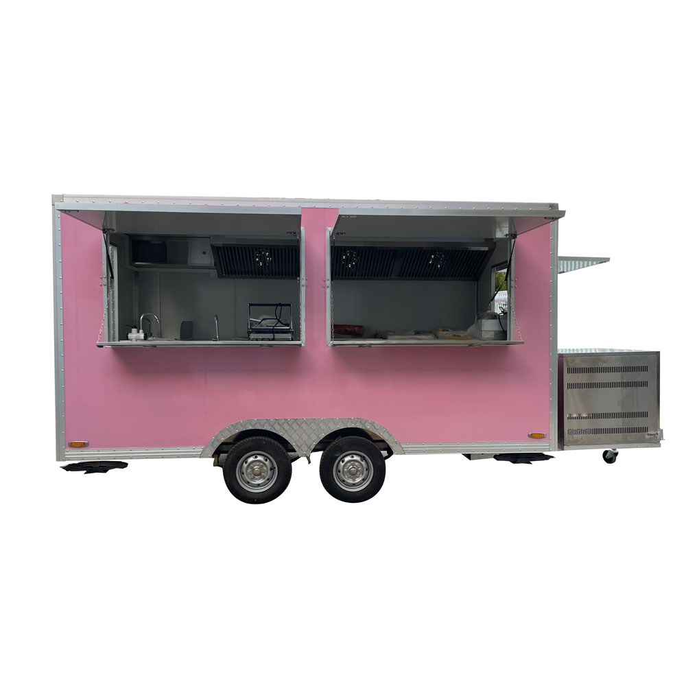 4m（13ft） Pink double window trailer