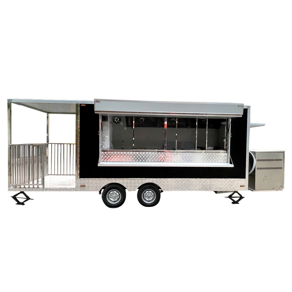 5.5m (18ft）Square Shape Food Trailer with Porch