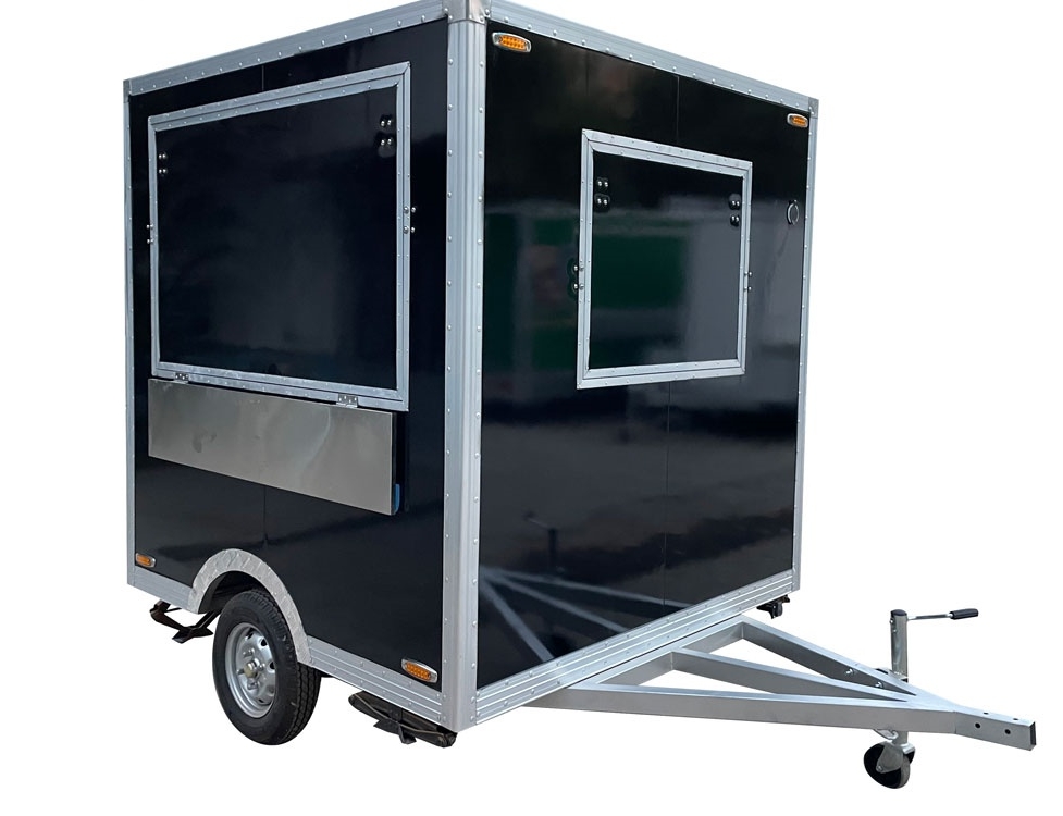 2.1m（7ft） Black square food trailer