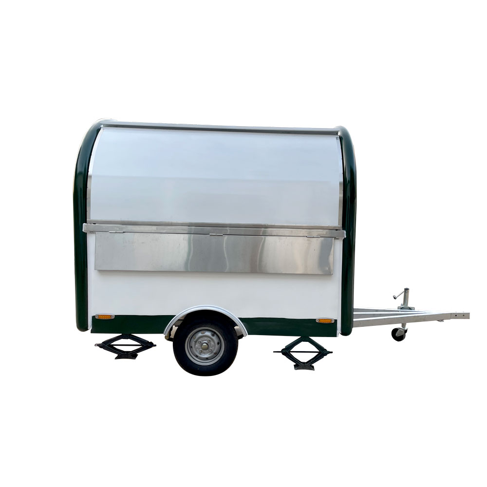 2.1m（7ft）Round white and green food trailer