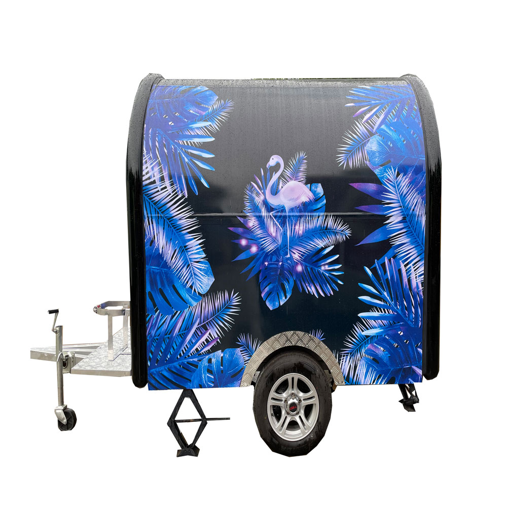 2.3m (7.5ft) Black round food trailer