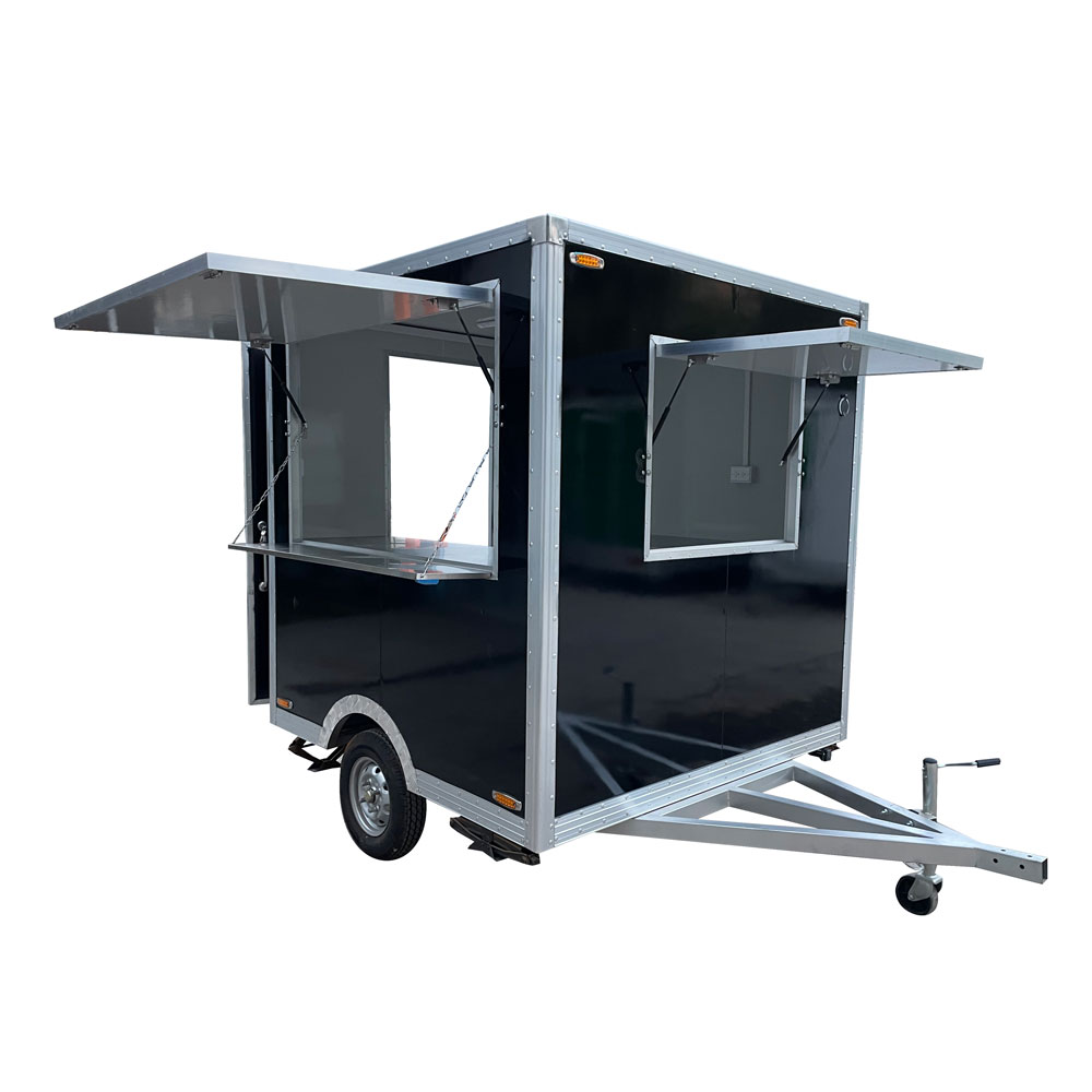 2.1m（7ft） Black square food trailer