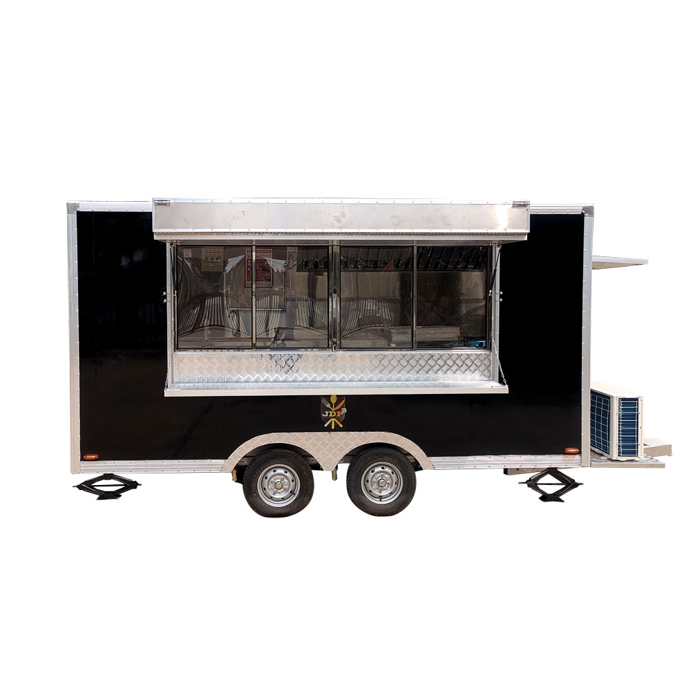4m（13ft） Squqre black food trailer