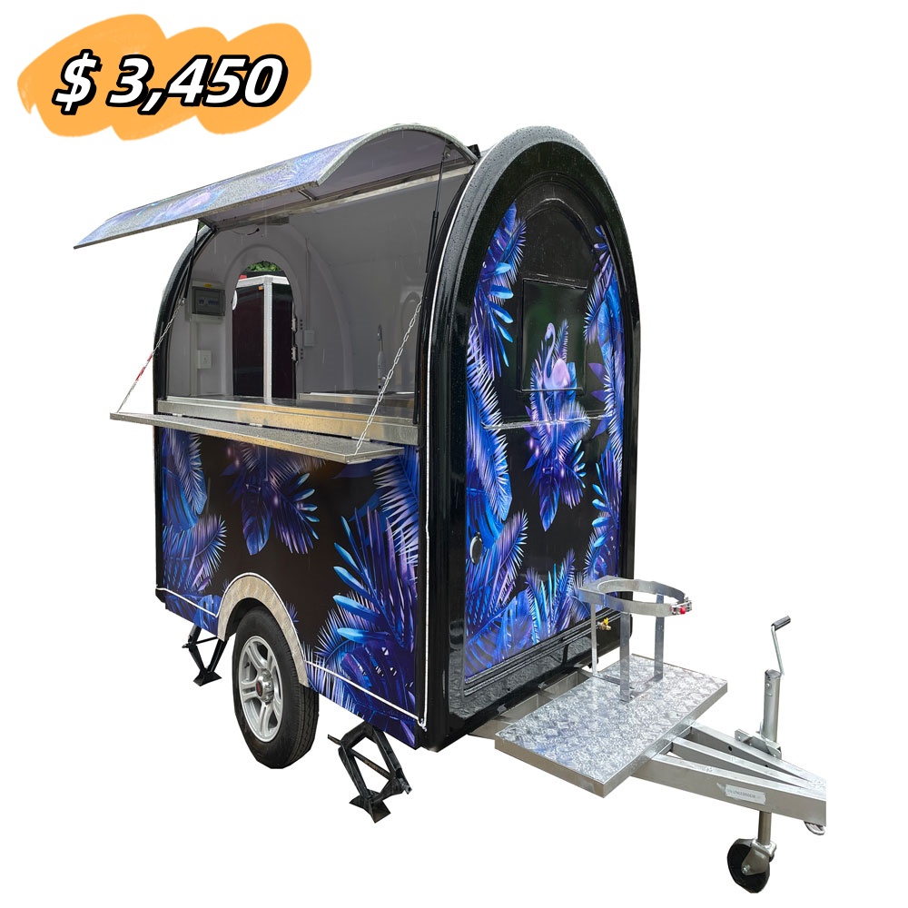 2.3m (7.5ft) Black round food trailer