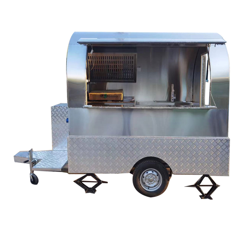2.3m (7.5ft) Stainless Steel Round Shape Food Trailer