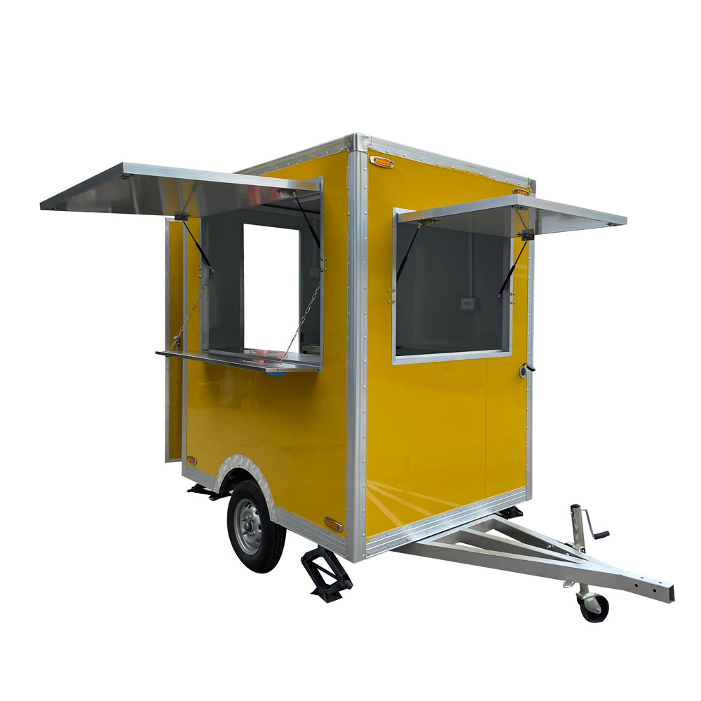 2.1m（7ft） Yellow square food trailer