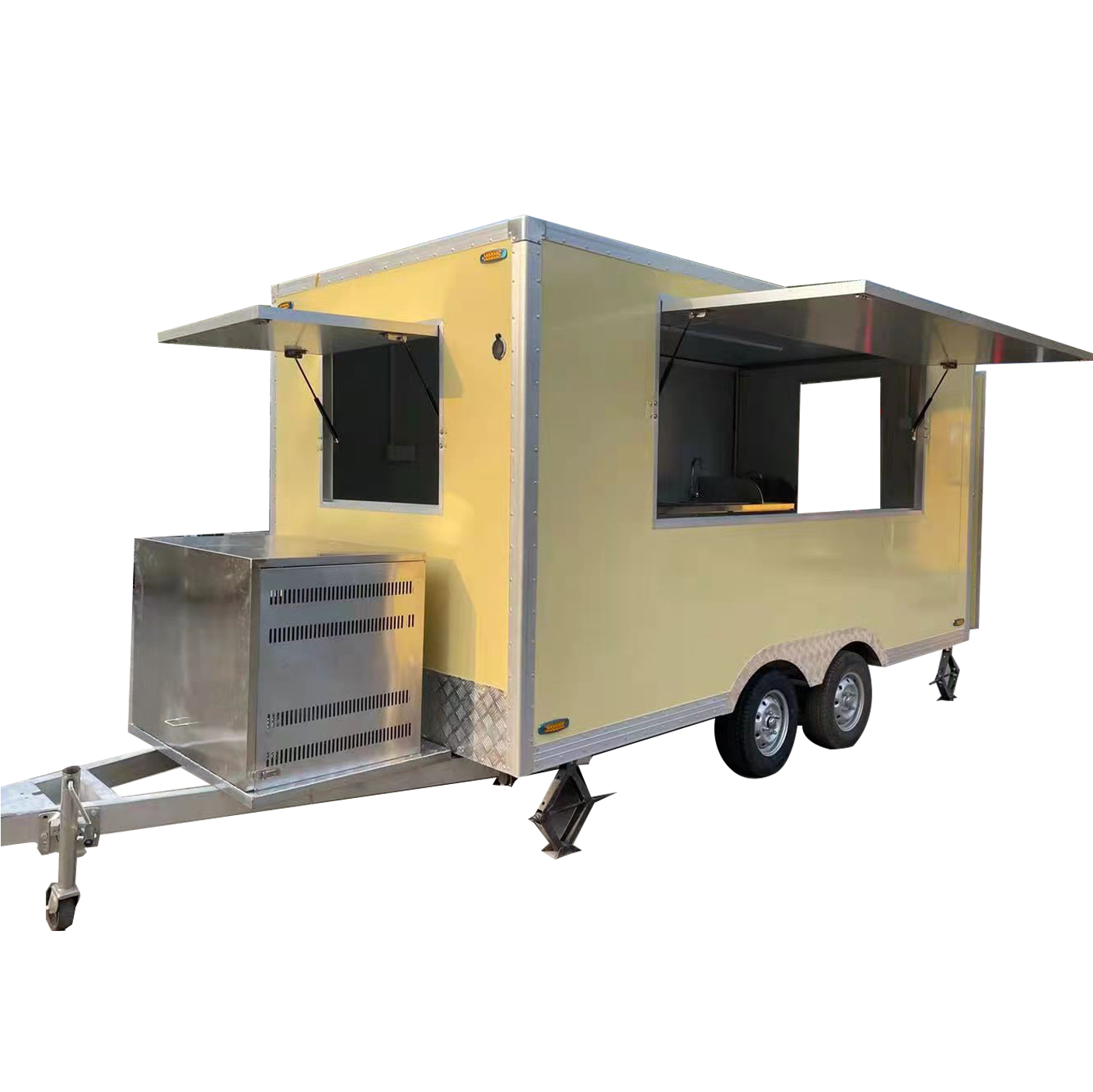 4m（13ft）Squqre yellow food trailer