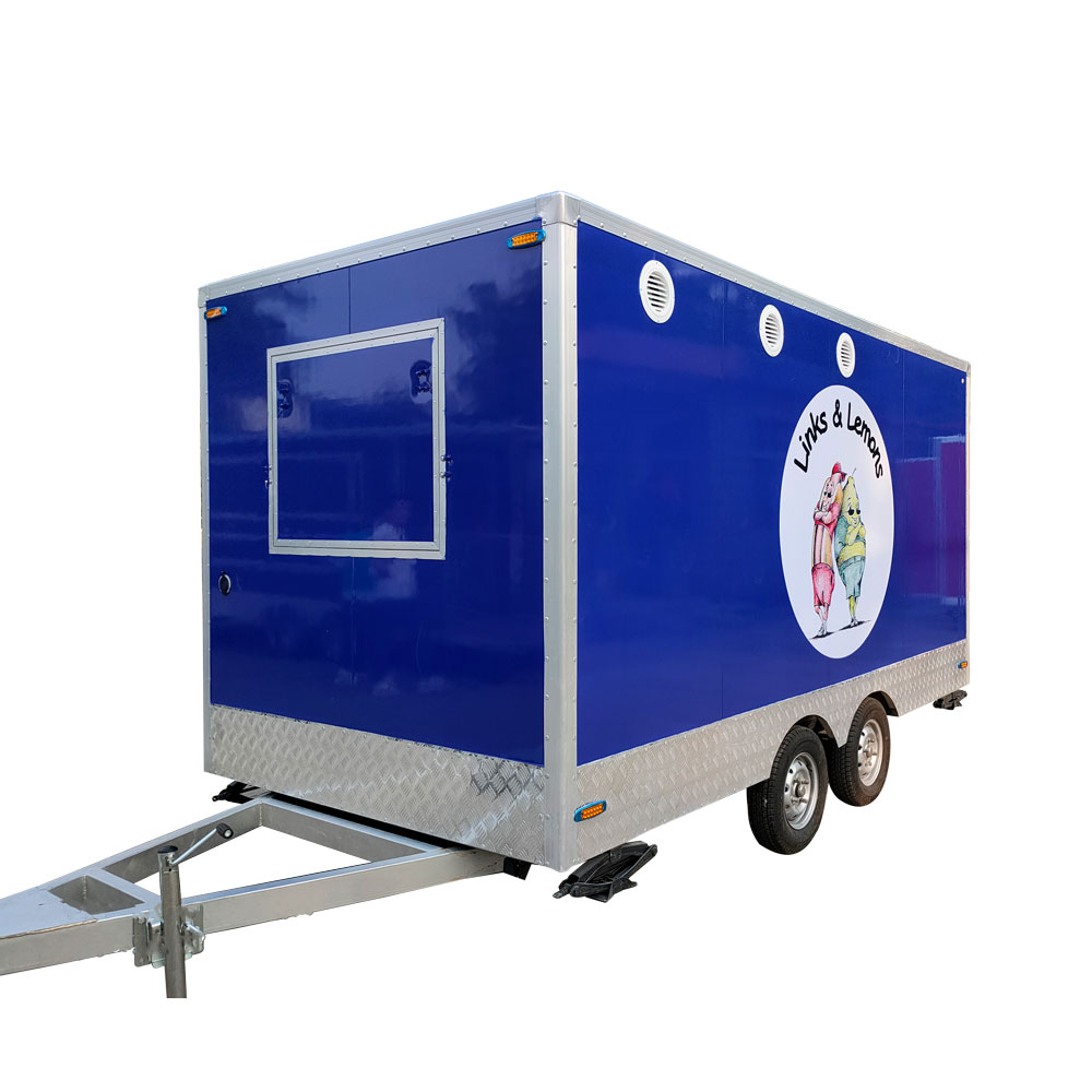 4m（13ft） Squqre blue food trailer