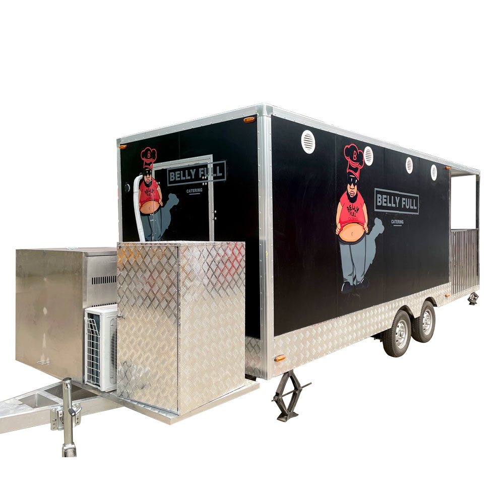 5.5m (18ft)Square Shape Food Trailer with Porch