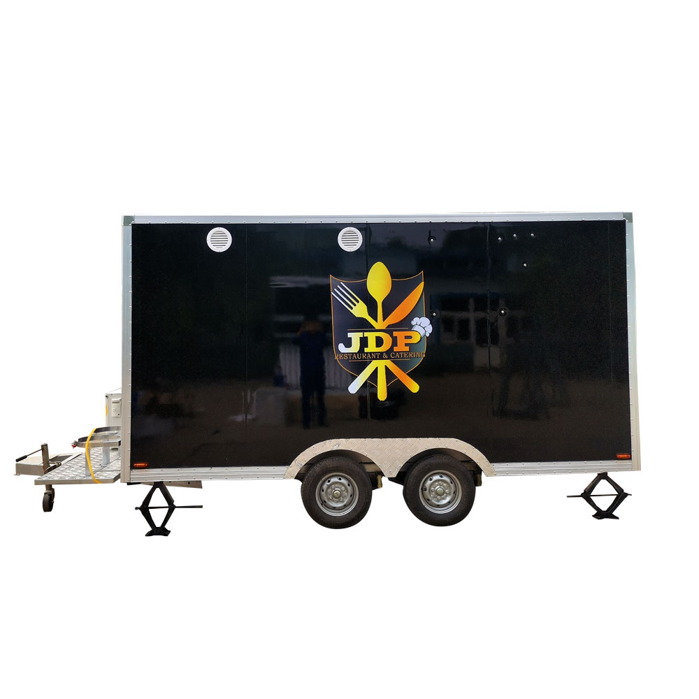4m（13ft） Squqre black food trailer