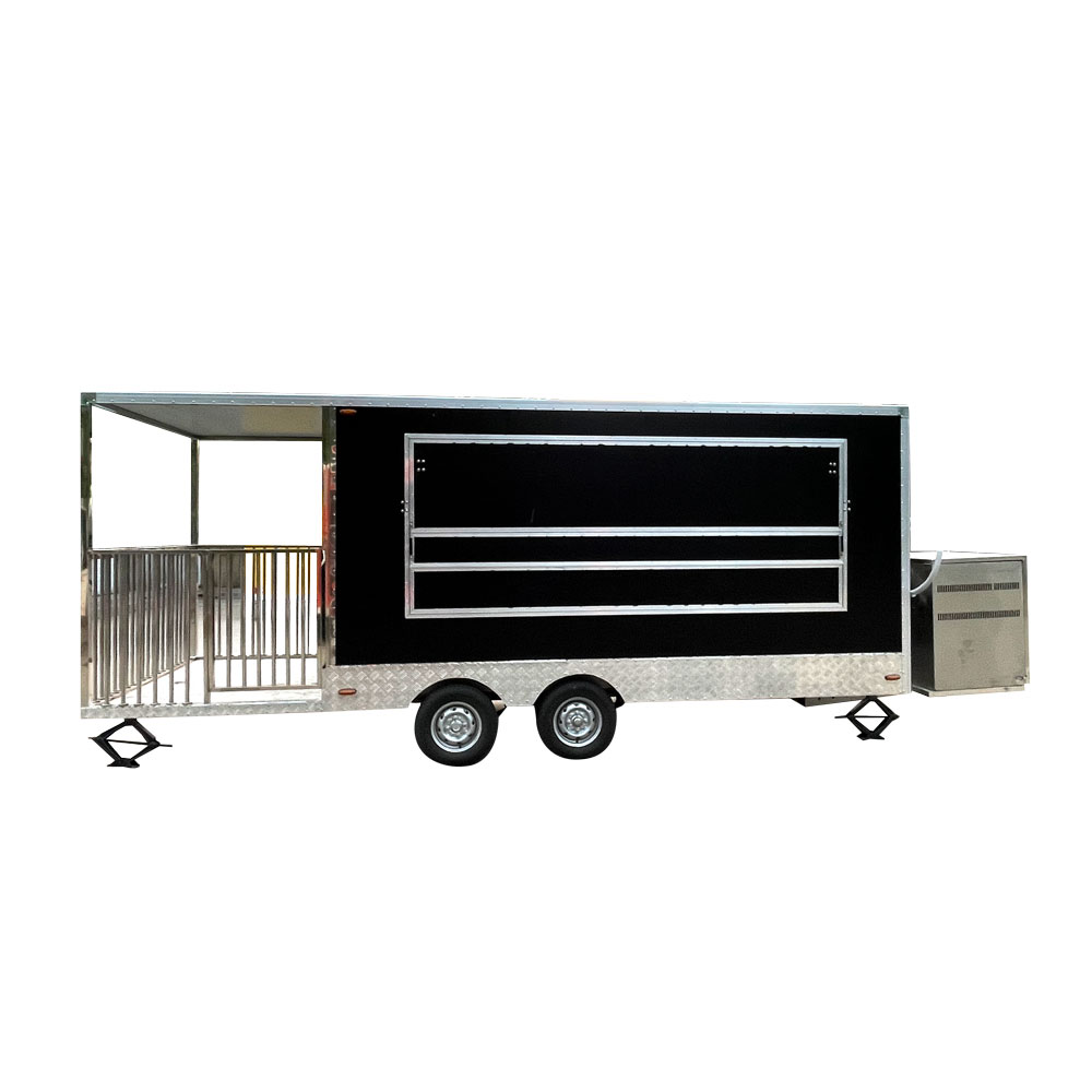 5.5m (18ft）Square Shape Food Trailer with Porch