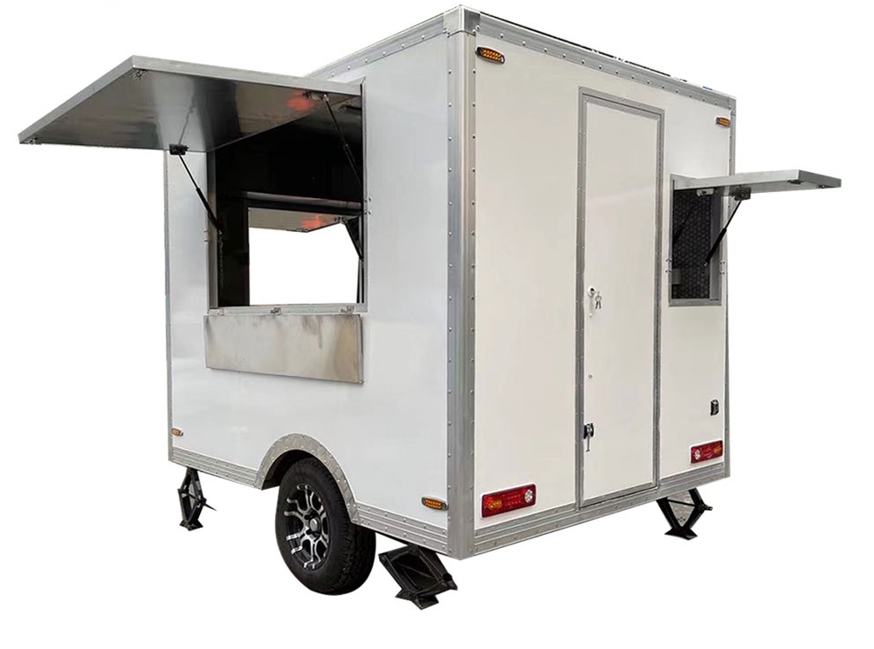 2.1m (7ft) White food trailer