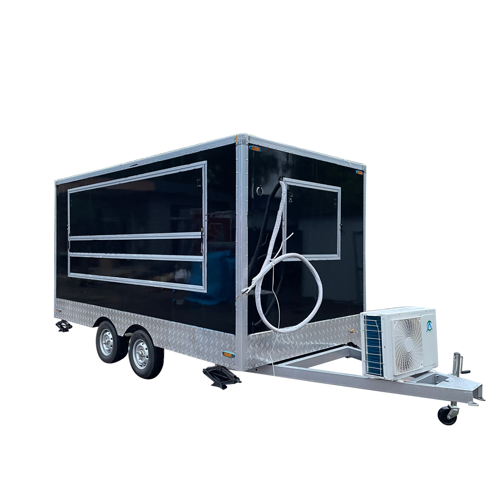 4m （13ft）Squqre black food trailer