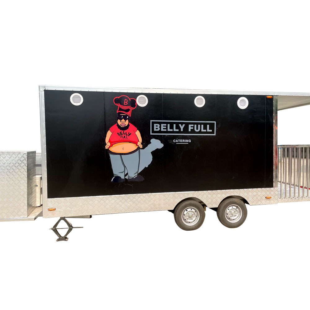 5.5m (18ft)Square Shape Food Trailer with Porch