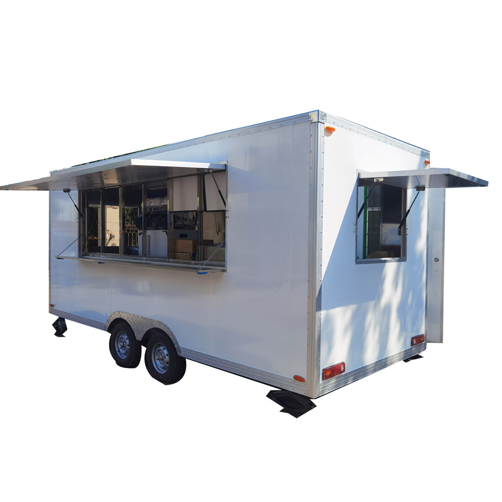 4.5m（15ft）Squqre white food trailer