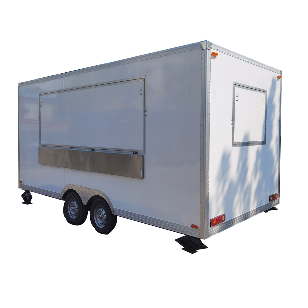 4.5m（15ft）Squqre white food trailer