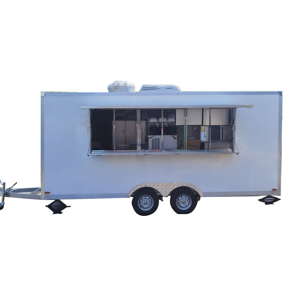 4.5m（15ft）Squqre white food trailer