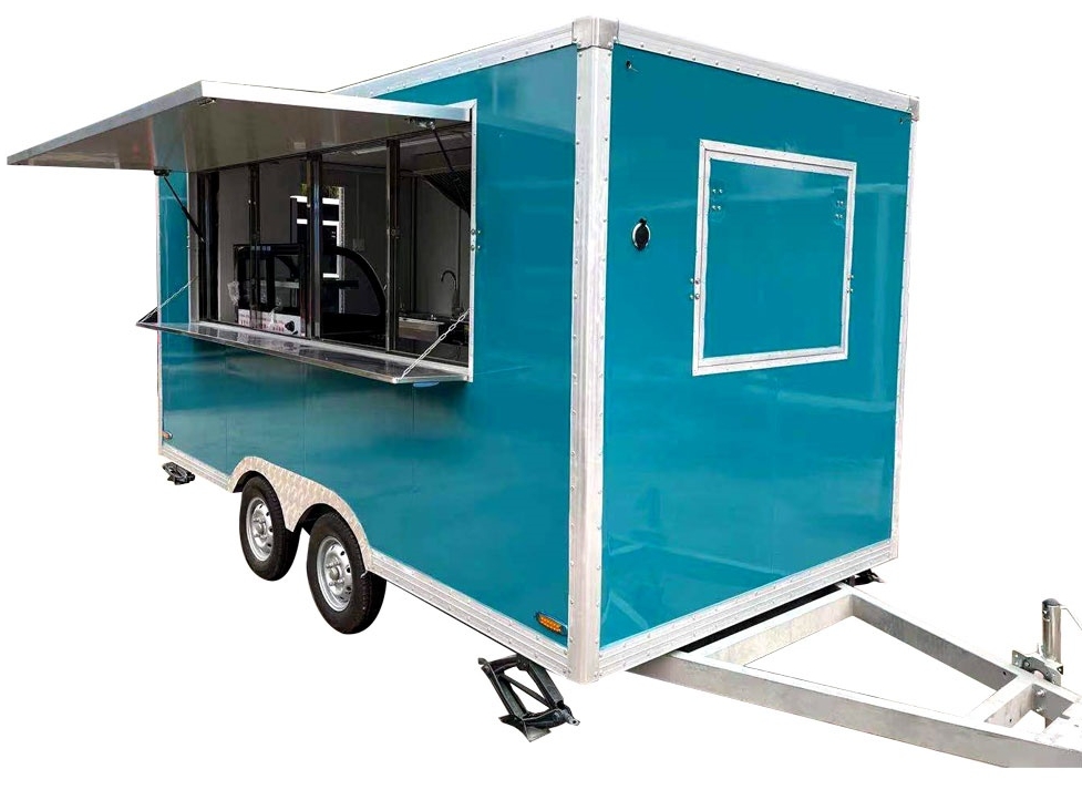 4m（13ft） Squqre blue food trailer