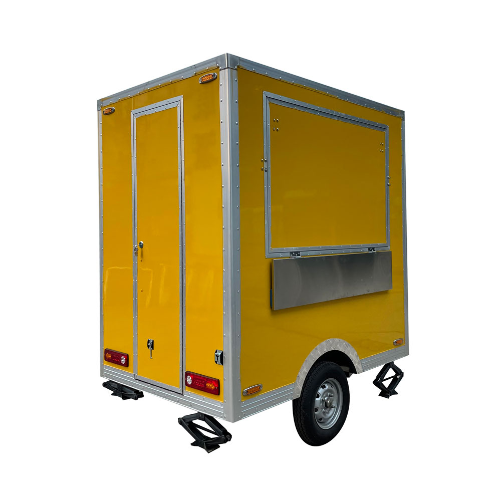 2.1m（7ft） Yellow square food trailer