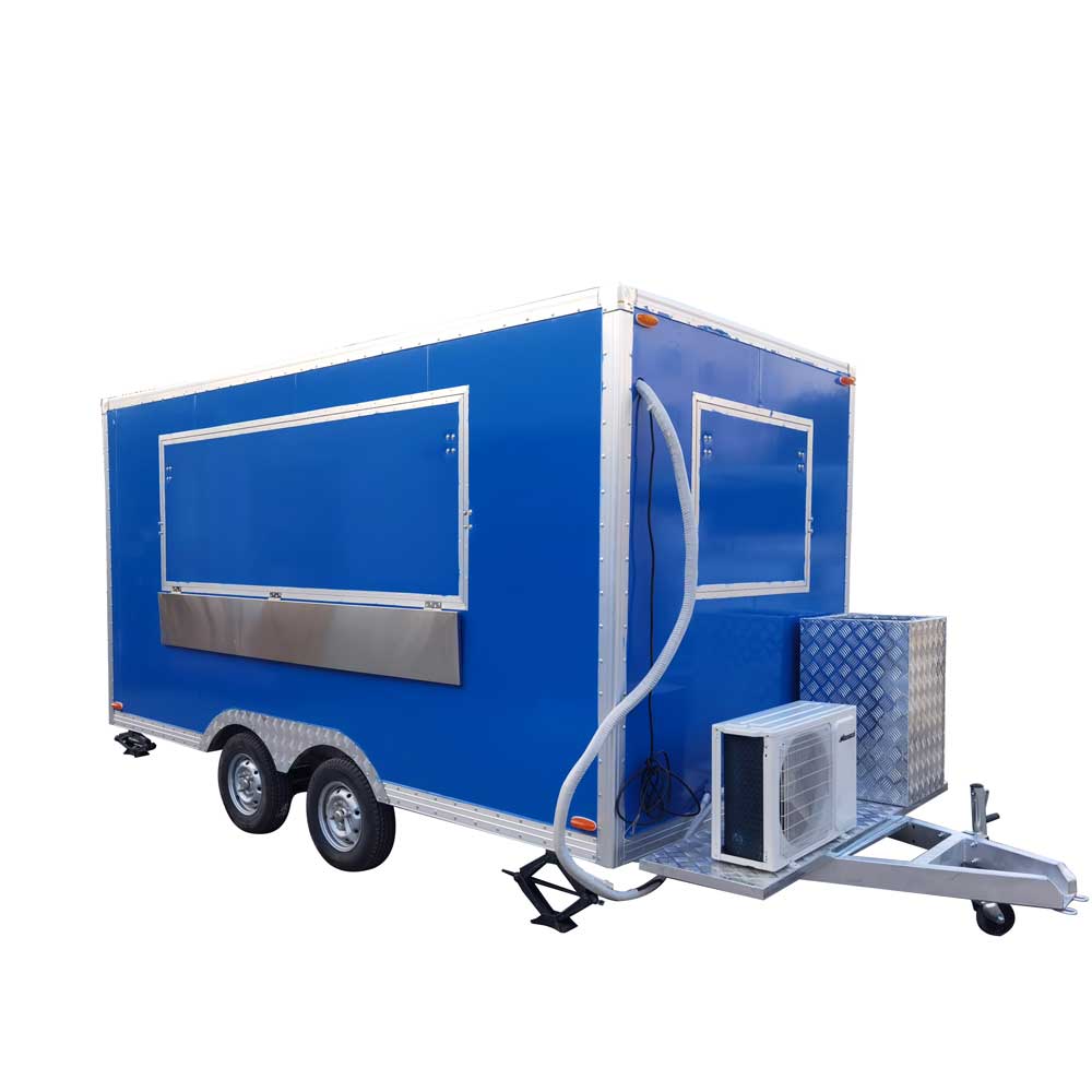 4m (13ft) Squqre blue food trailer