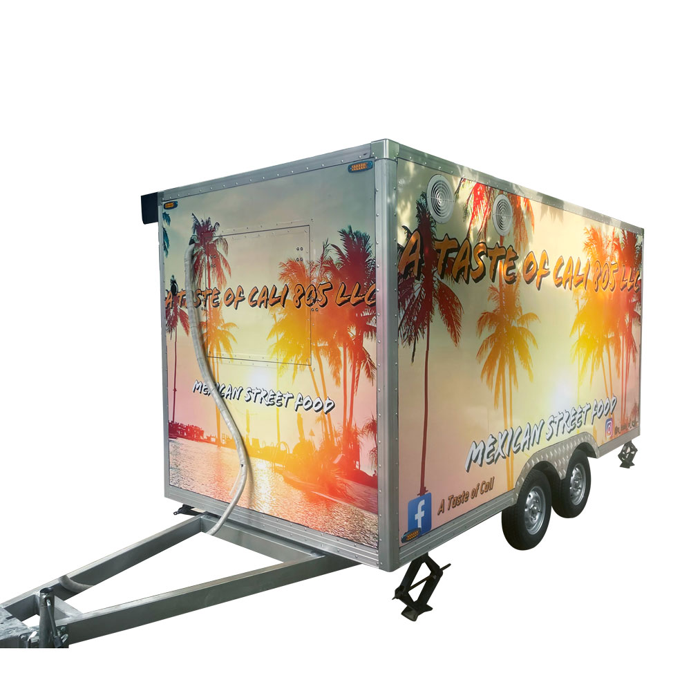 4m （13ft）Squqre maple leaf sticker food trailer