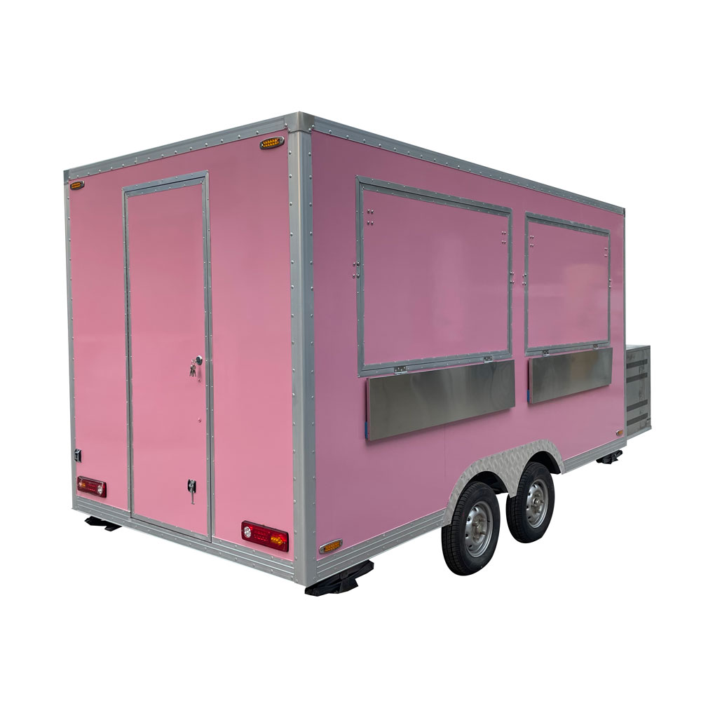 4m（13ft） Pink double window trailer
