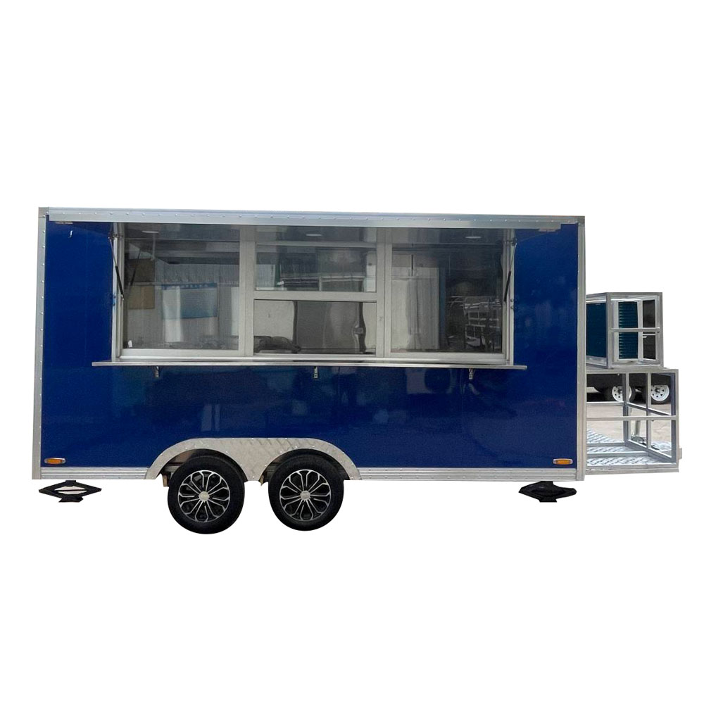 4m（13ft） Blue square food trailer