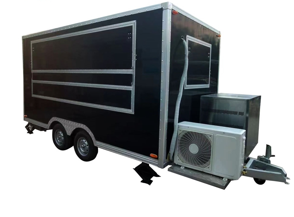 4m（13ft）Squqre black food trailer