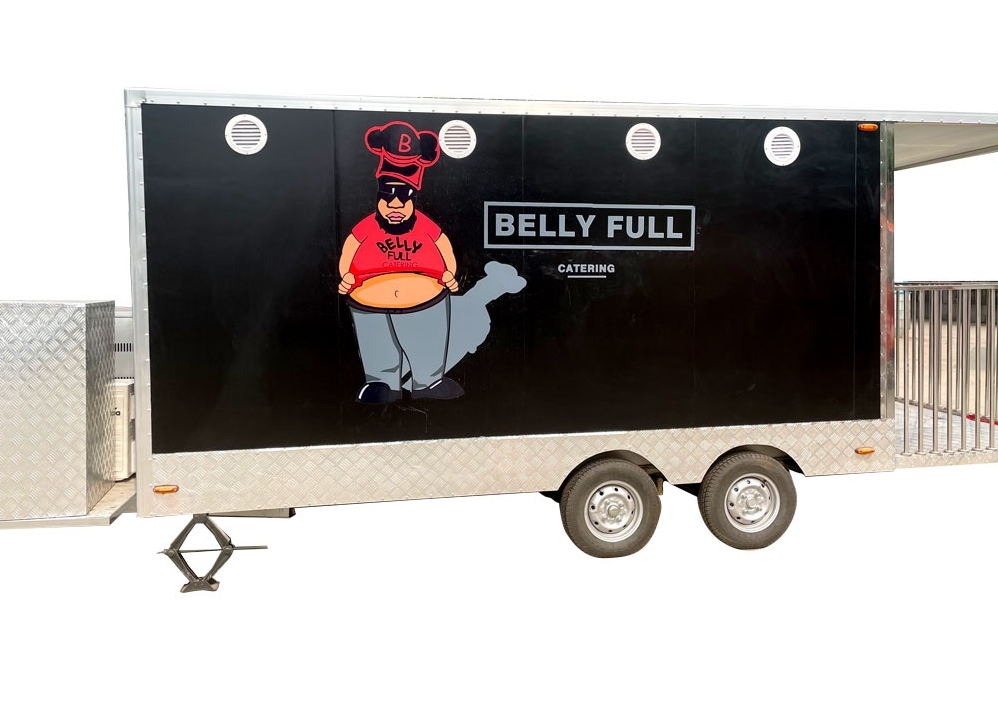 5.5m (18ft)Square Shape Food Trailer with Porch