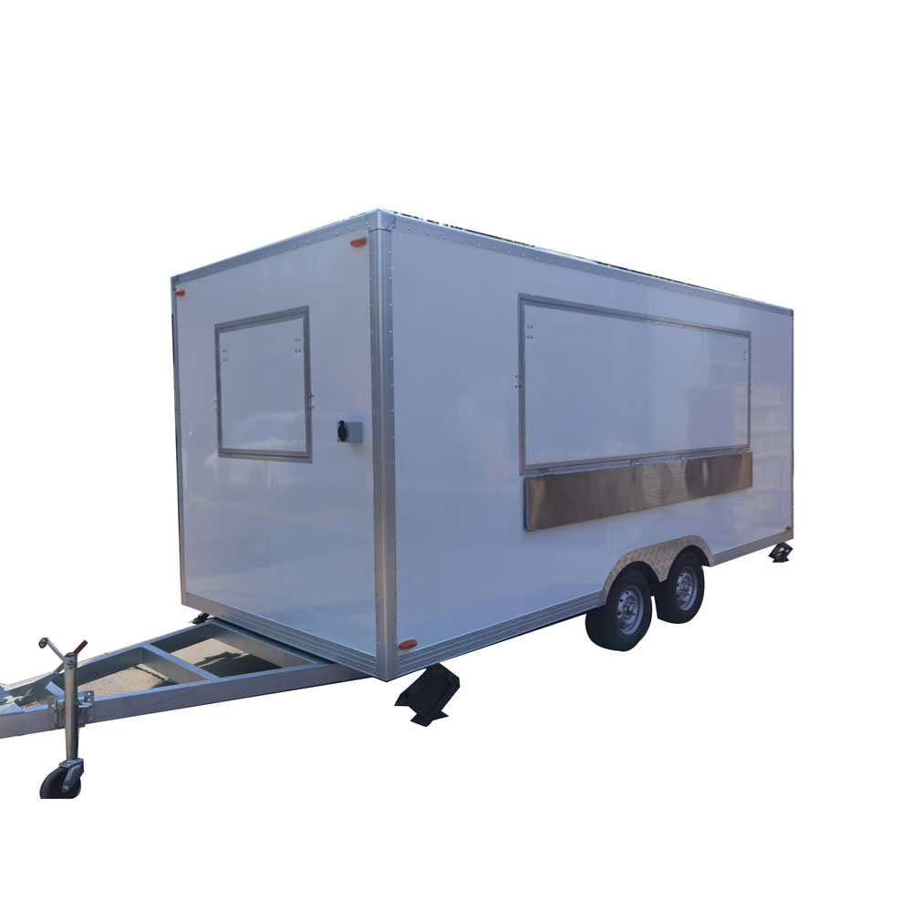 4.5m（15ft）Squqre white food trailer