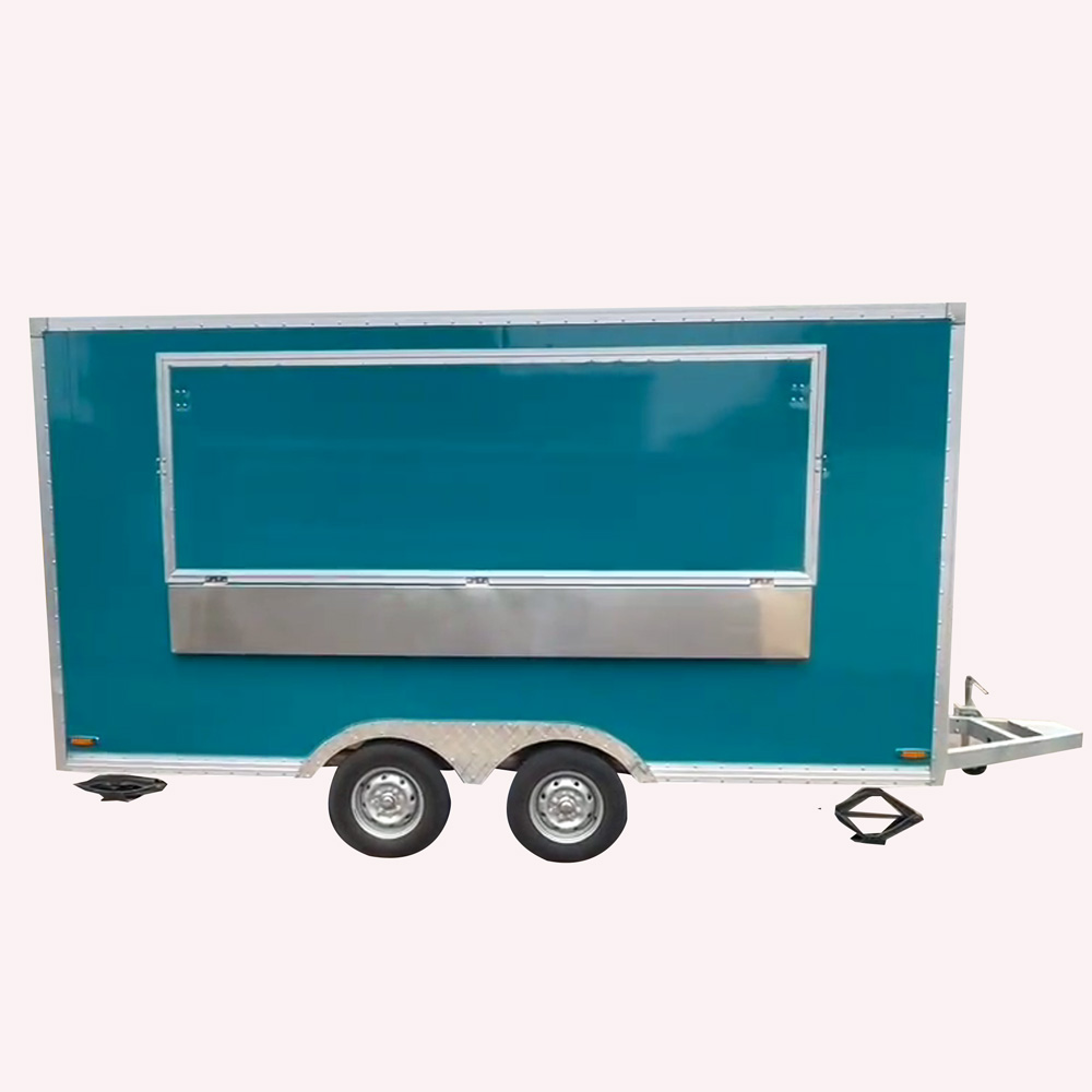 4m（13ft） Squqre blue food trailer