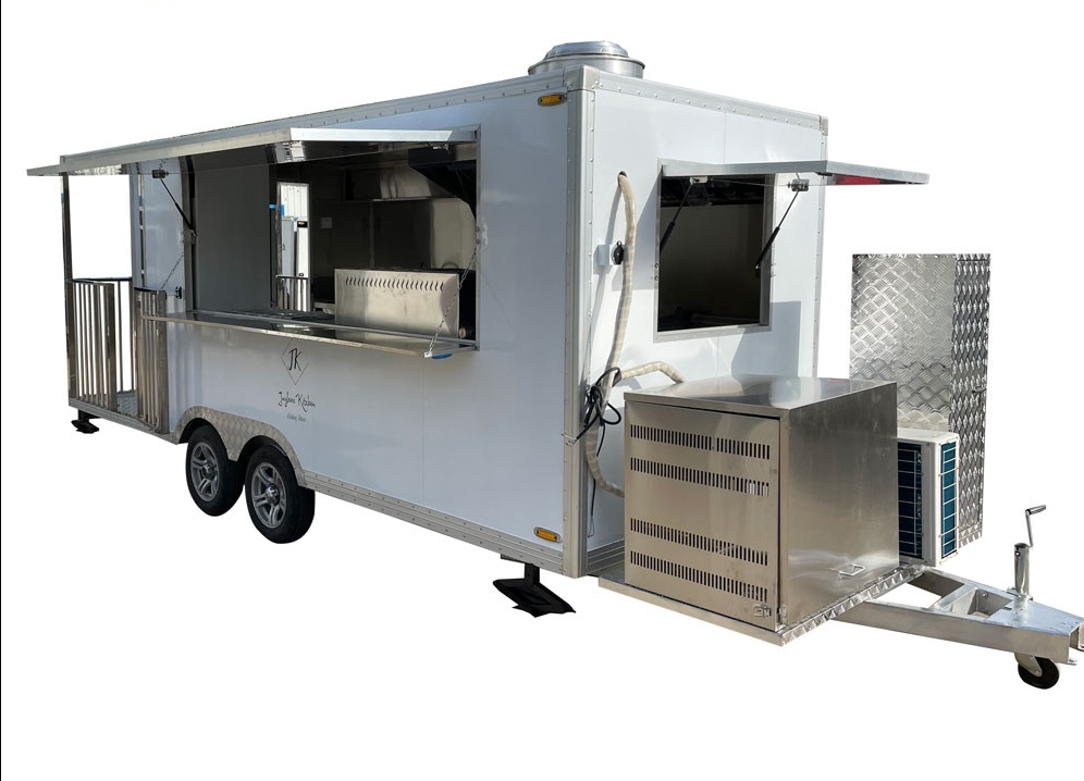 5.5m (18ft) White food trailer