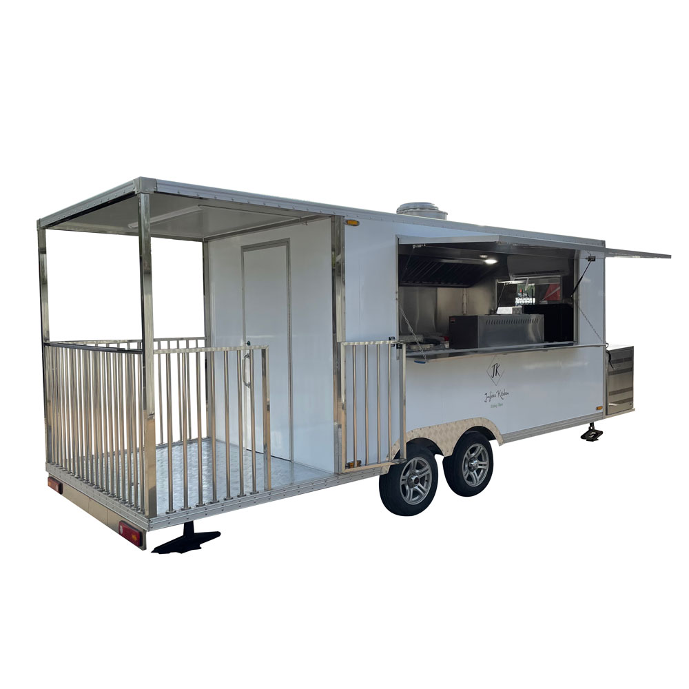 5.5m (18ft) White food trailer