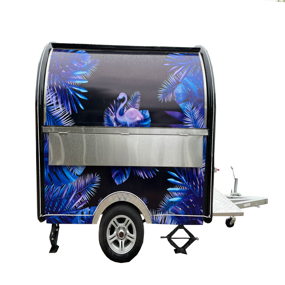 2.3m (7.5ft) Black round food trailer