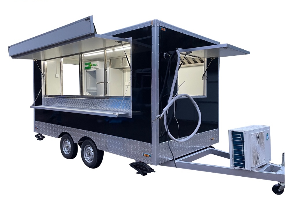 4m （13ft）Squqre black food trailer