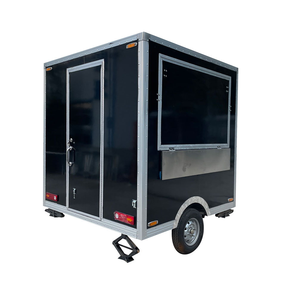 2.1m（7ft） Black square food trailer